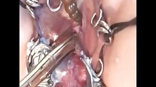 My Sexy Piercings Slave with pierced pussy fucking machine